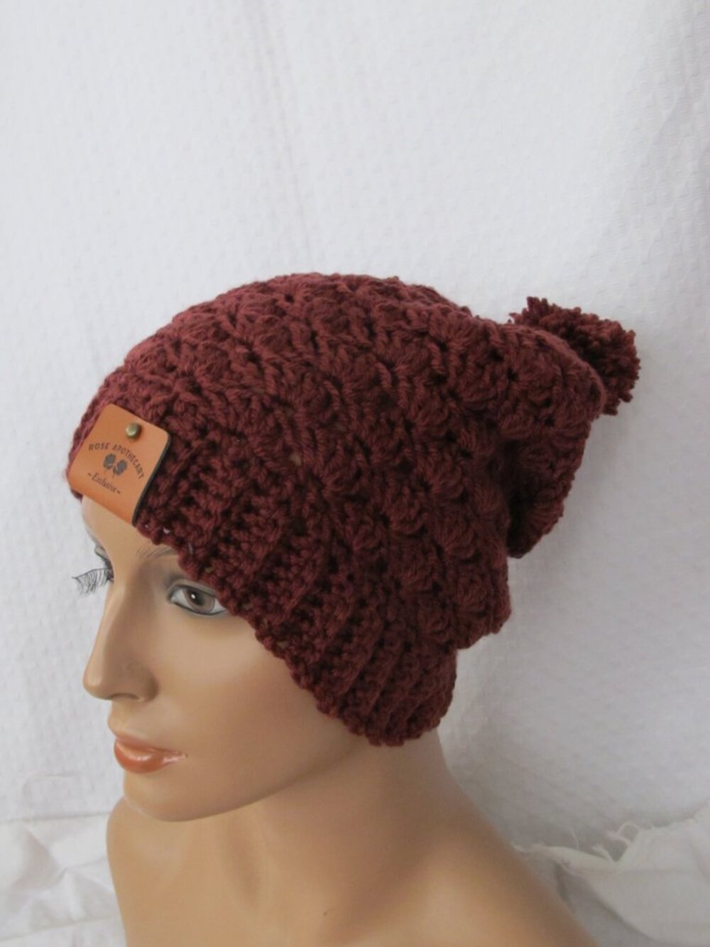 Handmade Shell Stitch Slouch Hat - Picture 5 of 10